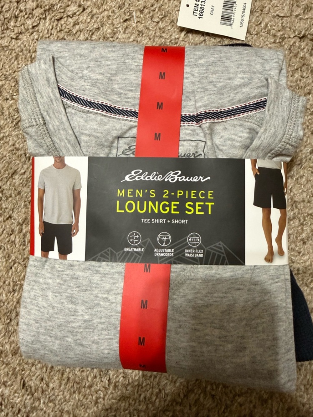 Eddie Bauer Men's 2-Piece Lounge Set - Heather Gray